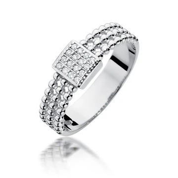 Złoty pierścionek z brylantami 0,08 ct pr. 585 Bi