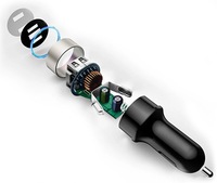 фото thumb №12, Скло зарядний пристрій автомобільна usb 3.1 quick charge з woltomierzem