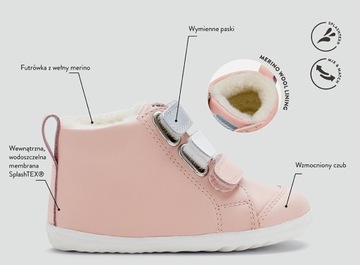 Bobux kozaki botki buty zimowe HI COURT SWITCH ARCTIC wełna merino 29