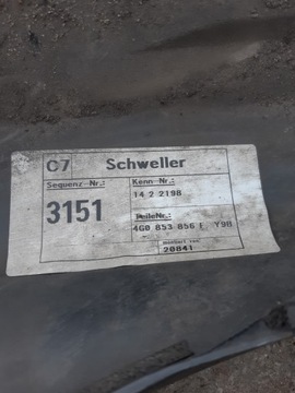 фото thumb №11, Audi a6 c7 ly9b планка накладка порогова s-line права 4g0853856f