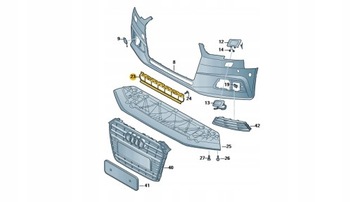 РЕШЕТКА БАМПЕРА НИЖНЯЯ ЦЕНТРАЛЬНАЯ AUDI A4 B9 8W0807683