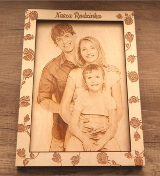 Obraz Zdjęcie grawerowane w drewnie Dzień mamy