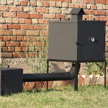WĘDZARNIA METALOWA DOMOWA OGRODOWA 50CM Z DRZWIAMI KOMIN PALENISKO ZESTAW