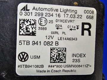 фото thumb №14, Volkswagen vw touran ii 15- повний led 5tb941082b лампа передня перед права