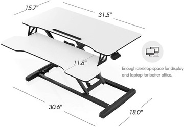 STOLIK POD LAPTOPA ROZKŁADANY REGULACJA BIAŁY 80CM