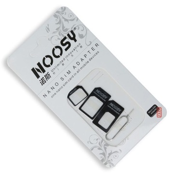 Nano Sim/Micro, Micro Sim и комплект адаптеров Nano/Sim (NOOSY 3in1) черный