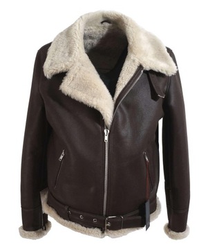 ЗИМНЯЯ МУЖСКАЯ КОРИЧНЕВАЯ КУРТКА-ПИЛОТ 58 Aviator Новая ЛЕГКАЯ КУРТКА-ОБХОД
