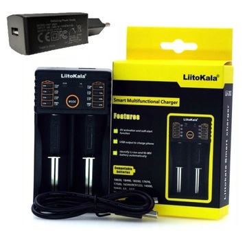 LiitoKala Lii-202 ŁADOWARKA OGNIW AKUMULATORÓW Li-Ion AAA 18650 + ADAPTER