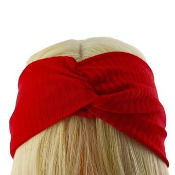 MATERIAŁOWA OPASKA DO WŁOSÓW Turban z węzłem CZERWONA