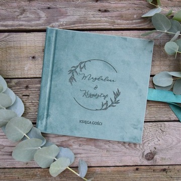 Гостевая книга бархатная, эвкалипт, рустик, черный