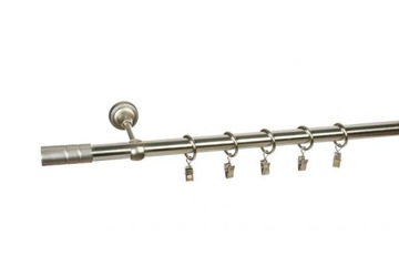 Karnisz pojedyńczy metal 19mm /260 cm inox wzory