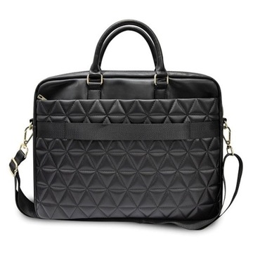 Оригинальный кожаный стеганый чехол для ноутбука GUESS до 16 дюймов, черный