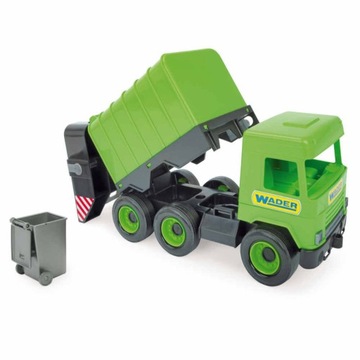 Зеленый мусоровоз Wader Middle Truck 32103
