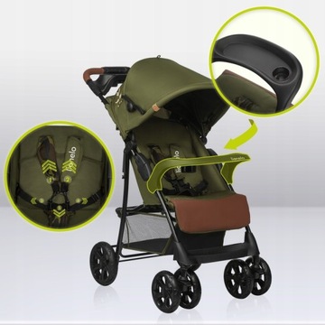 WÓZEK SPACEROWY LEKKI Lionelo Emma SPACERÓWKA DUŻE KOŁA SKŁADANY