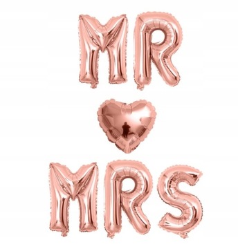 Воздушные шары из фольги из розового золота MRS и MR, свадебное украшение, свадебное сердце из розового золота