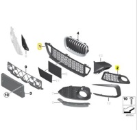 Купити Bmw 1 f20 бампер передній m нижня решітка 51118048969 511180 oem, фото thumb