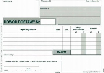 DOWÓD DOSTAWY DRUKI 80 KARTEK MICHALCZYK I PROKOP