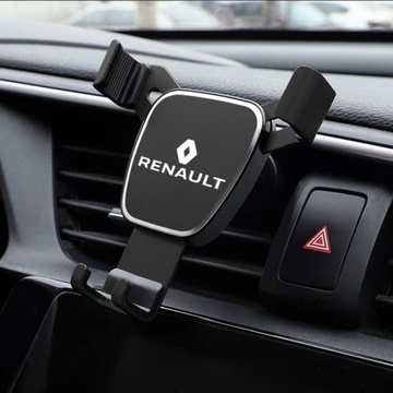 Черный держатель для телефона Renault в автомобиле