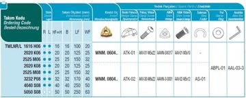 Нож токарный складной AKKO TWLNR 2020 K08 WNMG 0804