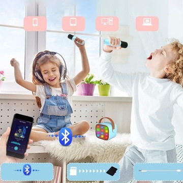 НАБОР КАРАОКЕ МИКРОФОН BLUETOOTH ДИНАМИК ДЛЯ ДЕТЕЙ ПОРТАТИВНЫЙ