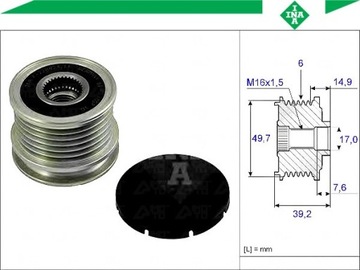 фото thumb №2, Сцепление jednokierunkowe генератора [ina]