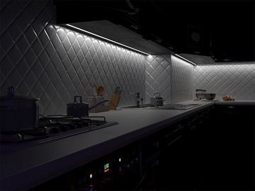 УЗКАЯ ПРОФИЛЬ СВЕТОДИОДНАЯ ЛЕНТА 1М НАБОР INOX + ЛАМПА