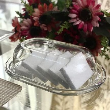 СТЕКЛЯННАЯ МАСЛЕНКА С КРЫШКОЙ, КОНТЕЙНЕР ДЛЯ МАСЛА