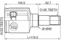 Шрус  піввісь внутрішній ліве ford focus cb4 2008-2011 європа  febest Доставка, фото thumb