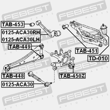 Сайлентблок ЗАДНЕГО РЫЧАГА TOYOTA RAV4 ACA3,ALA3,GSA33