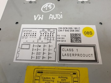 фото thumb №3, Vw passat audi skoda радіо cd навігація 3c8035190c