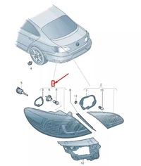 фото thumb №10, Vw cc 35 rear left задній ліхтар 3c8945207ad oem