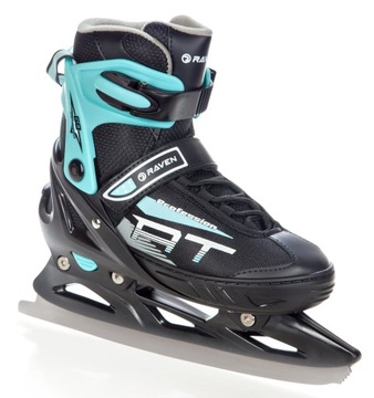 Регулируемые фигурные коньки 2 в 1 RAVEN Profession Black/Mint 35-39
