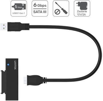 Адаптер Unitek Y-1039 USB 3.0 — мост SATA III 25