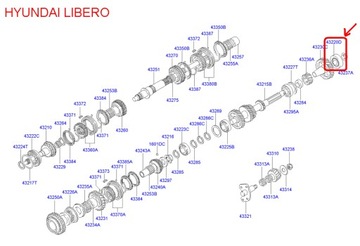 фото thumb №6, Підшипник коробки передача. kia hyundai 01-11 432204a040