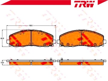 фото thumb №3, Гальмівні колодки гальмівні chrysler перед grand voyager 12-