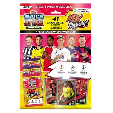 Мультипак Mega Update 1 Match Attax 2024 Новые футбольные карточки