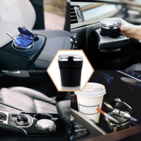 Попільничка автомобільна led корзина на сміття до автомобіля з кришка Зі Шроту, фото thumb