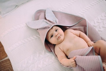 Floo Swaddle Оболочный кролик вафель темно -розовый