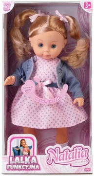 LALKA Natalia INTERAKTYWNA MÓWI PO POLSKU ZAMYKANE OCZY DŁUGIE WŁOSY 39cm