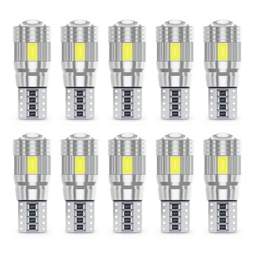СВЕТОДИОДНАЯ ЛАМПОЧКА 6 SMD 5630 W5W T10 ЛИНЗА CANBUS x10