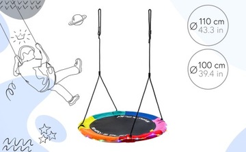 Huśtawka Bocianie gniazdo fotel bujak ogrodowy dla dzieci 100 cm Meteor LED
