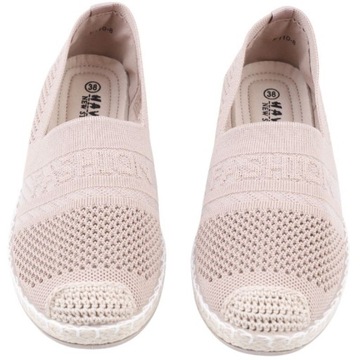 Espadryle damskie ażurowe wsuwane wkł. ekoskóra