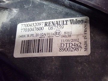 фото thumb №8, Renault scenic i рестайлінг fl 99-03 лампа перед права фара правий 7700432097