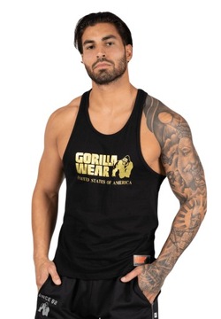 Мужская хлопковая тренировочная майка с золотым логотипом Gorilla Wear Classic