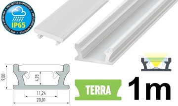 ВОДОНЕПРОНИЦАЕМЫЙ СВЕТОДИОДНЫЙ ПРОФИЛЬ IP65 TERRA WHITE + ЛАМПА