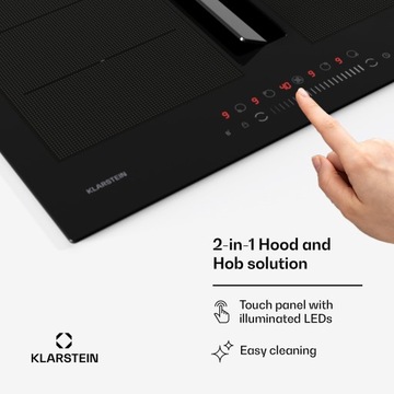 ИНДУКЦИОННАЯ ГОРЯЧАЯ ВЫТЯЖКА KLARSTEIN DOWNAIRE ABSORPTION 600M³/H 72CM