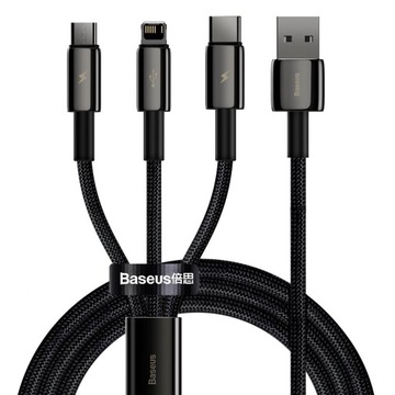 КАБЕЛЬ BASEUS USB 3в1 — USB-C Lightning Micro 1,5 м