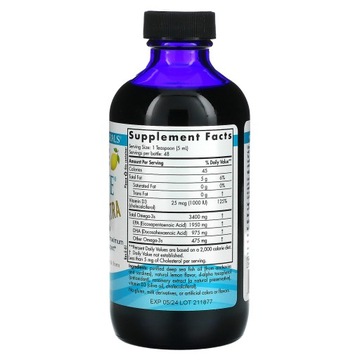 Nordic Naturals Ultimate Omega Xtra 3400 мг Омега-3, витамин D3, лимон 237
