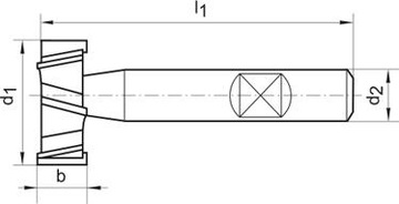 Фреза для Т-образных пазов DIN851 HSSCo5 AB 25x11 мм