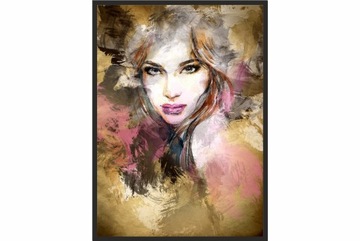 OBRAZ plakat 40x30 portret twarz kobiety akwarela